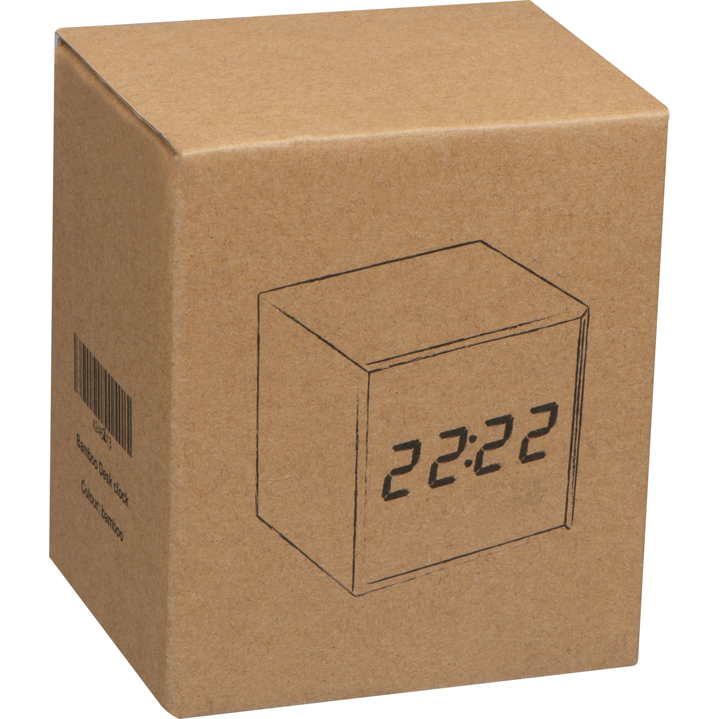 MA42462-13Tischuhr mit schwarzem Display und blauer LED Anzeige_ beige