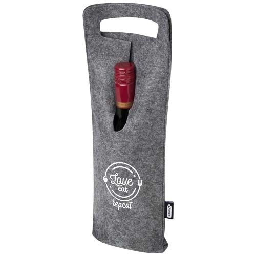 PF120665-1Felta 75cl Weinbeutel aus GRS recyceltem Filz_ mittelgrau
