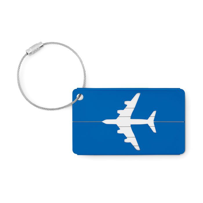 Fly Tag Kofferanhänger aus Aluminium, königsblau