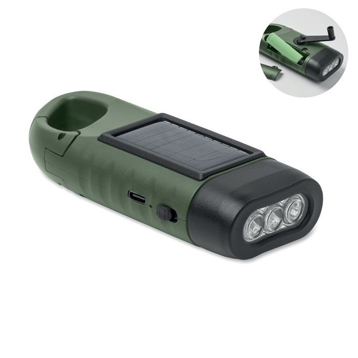 MO3149-60Cranch Solar-Dynamo-Taschenlampe_ dunkelgruen