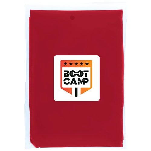 PF109417-3Mayan Regenponcho mit Aufbewahrungstasche aus recyceltem Kunststoff_ rot