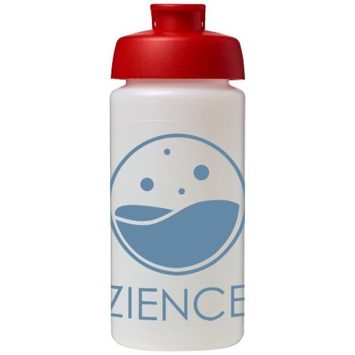 PF210072-19Baseline® Plus grip 500 ml Sportflasche mit Klappdeckel_ transparent_rot