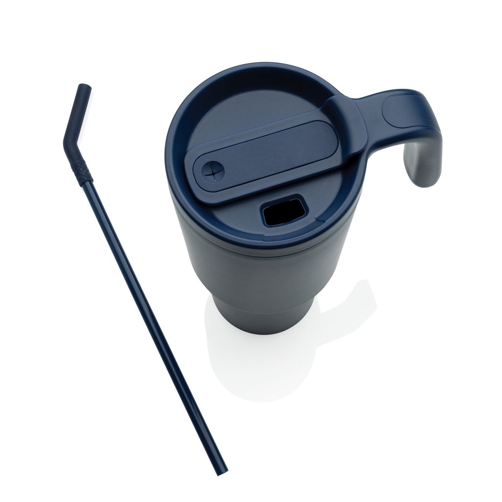 XDP437_32-25Graphic 360 Becher aus RCS-zertifiziert recyc. Stahl_ 900ml_ navy blau
