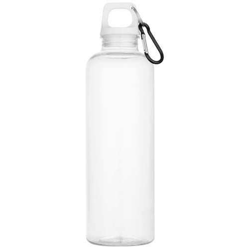 PF100877-1Oregon 750 ml RCS-zertifizierte Trinkflasche aus recyceltem Kunststoff mit Karabinerhaken_ weiss