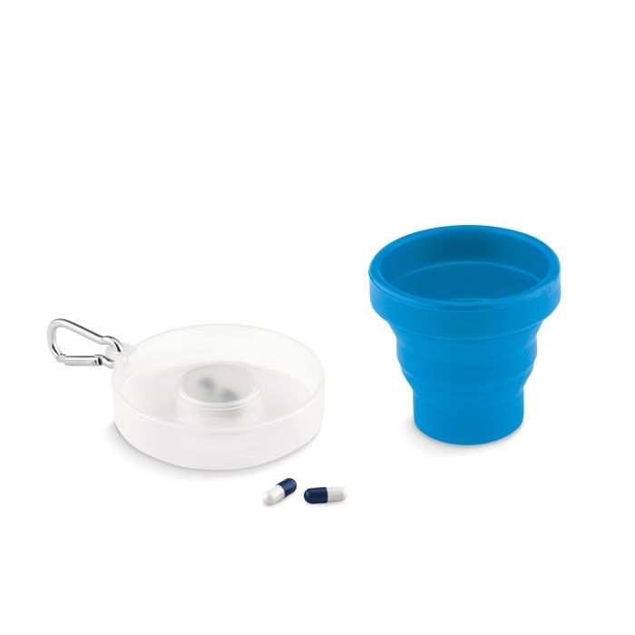 MO9196-04Cup Pill Faltbarer Silikon Becher_ blau