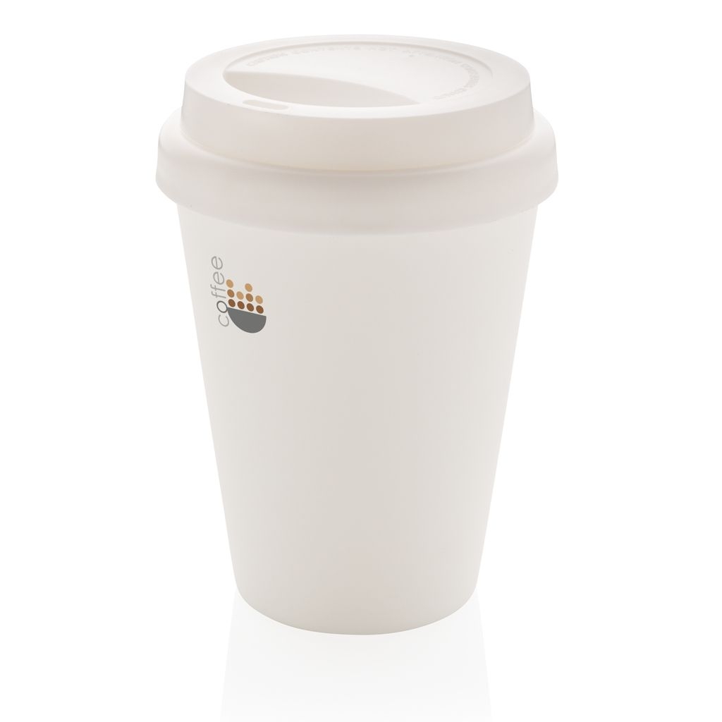 XDP432.69-3Wiederverwendbarer doppelwandiger Kaffeebecher 300ml_ weiss
