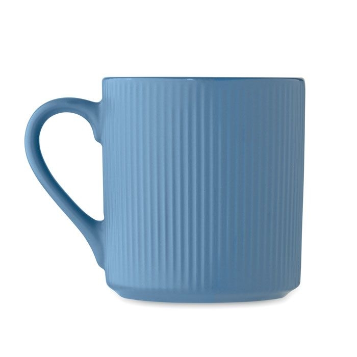 MO2397-04Ribmug Keramikbecher matt 340ml_ blau