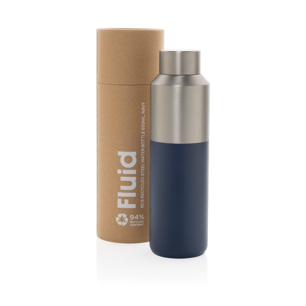 XDP437.07-25Fluid Flasche aus RCS-zertifiziert recyceltem Stahl_ 600ml_ navy blau