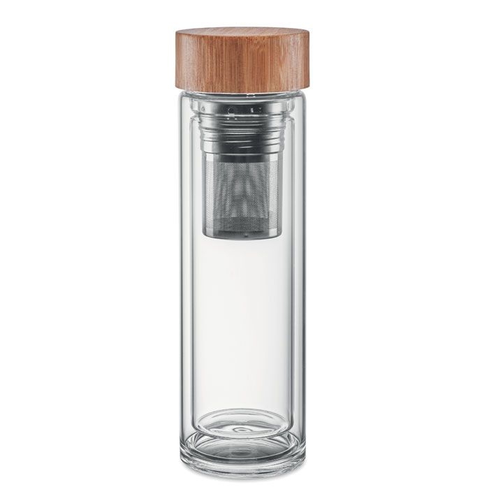 MO9420-22Batumi Glass Doppelwandige Trinkflasche 420ml_ transparent