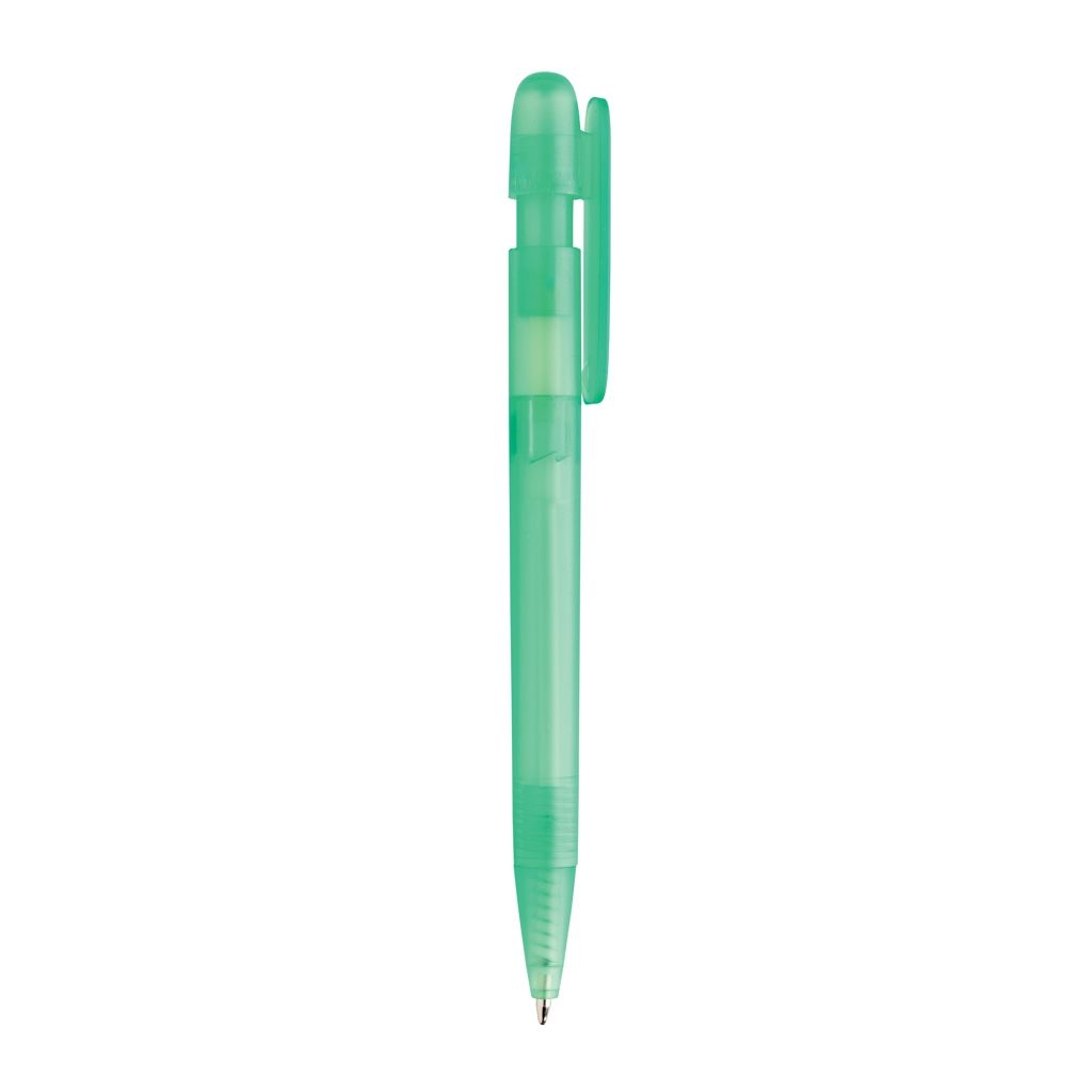 XDP611.26-07Devin transparenter Stift aus GRS zertifiziertem rABS_ gruen