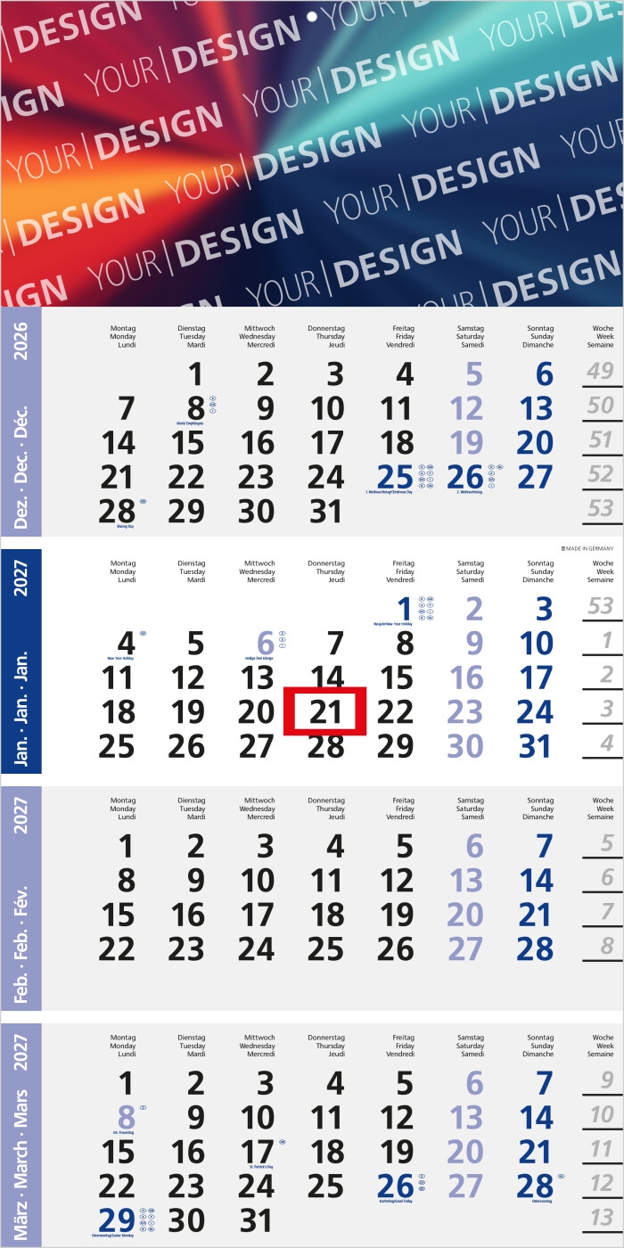 GE0033-BL4-Monatskalender Logic 4 Post