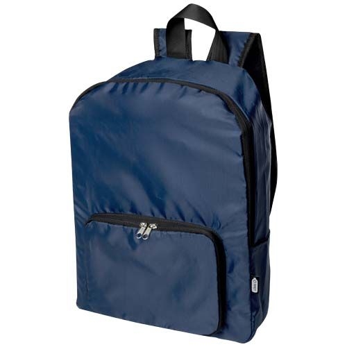 PF130090-5EcoFold faltbarer RPET Rucksack 15 L_ navy