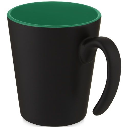 PF100687-6Oli 360 ml Keramikbecher mit Henkel_ gruen_schwarz