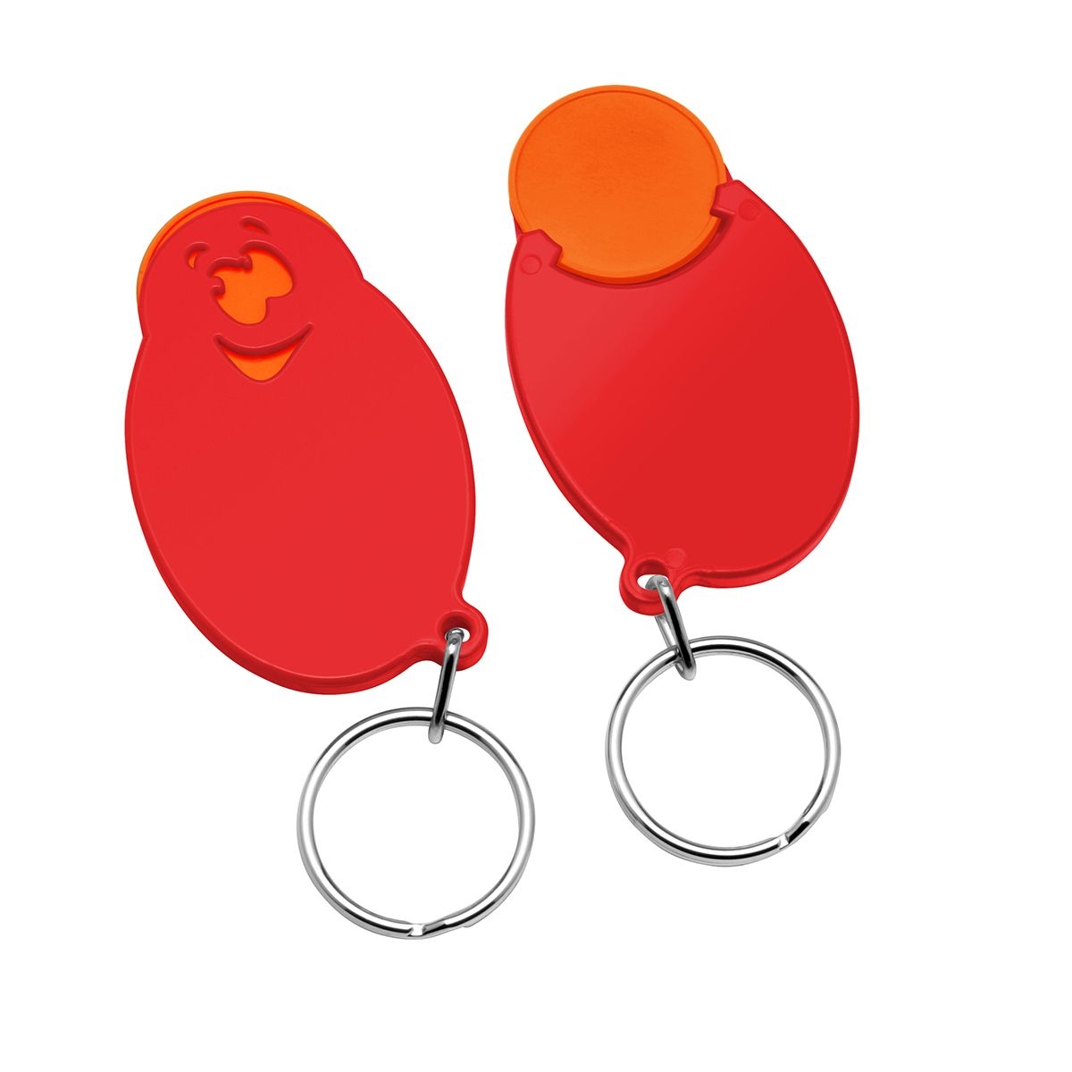 HE7855R-5-1Chiphalter mit 1€-Chip _Gesicht_ orange_ rot