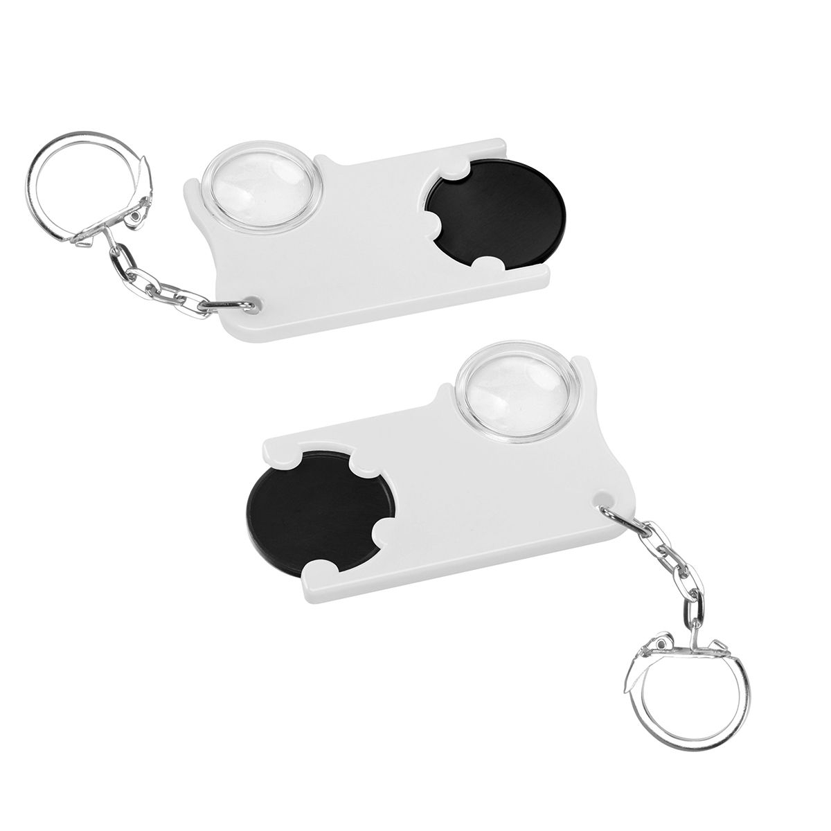 HE8286K-6-0Chiphalter mit 1€-Chip und Lupe_ schwarz_ weiss HE8286K-6-0Chiphalter mit 1€-Chip und Lupe_ schwarz_ weiss