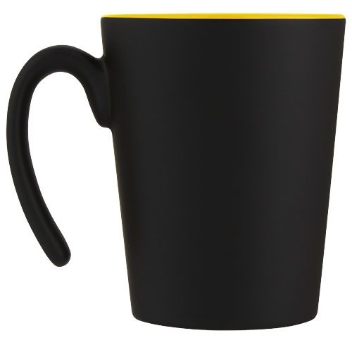 PF100687-2Oli 360 ml Keramikbecher mit Henkel_ gelb_schwarz
