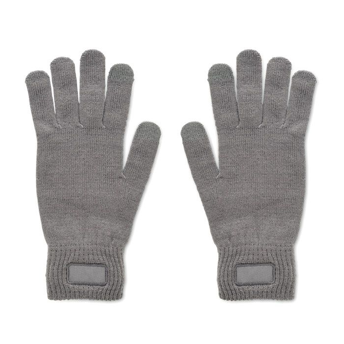 MO2399-15Handnit Gestrickte Handschuhe RPET_ steingrau