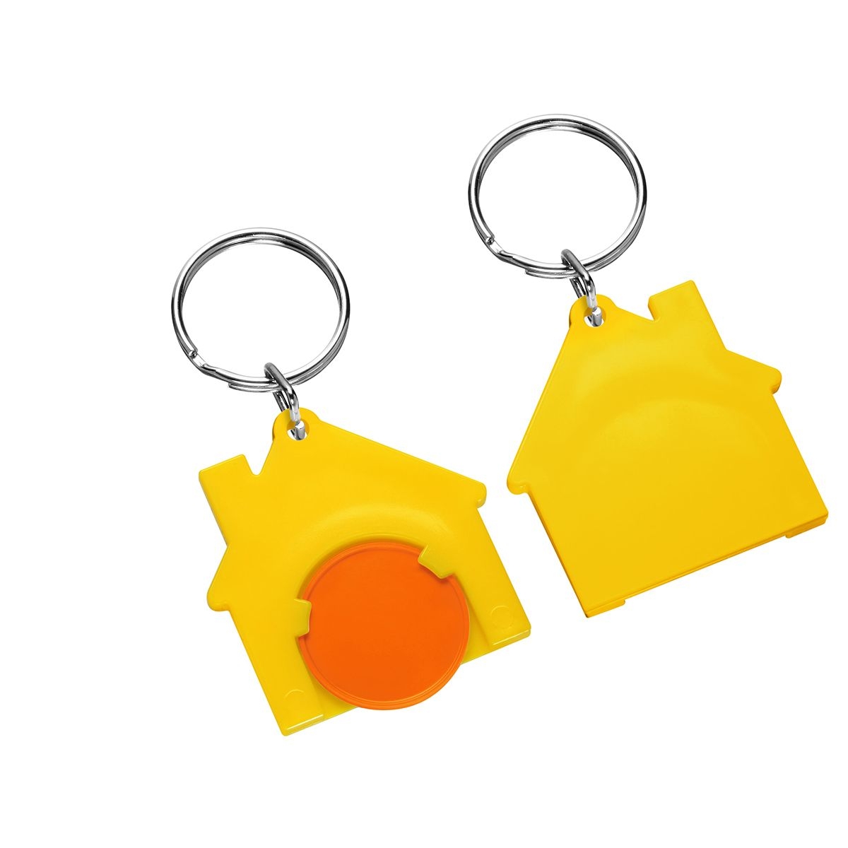 HE7516R-5-4Chiphalter mit 1€-Chip _Haus_ orange_ gelb HE7516R-5-4Chiphalter mit 1€-Chip _Haus_ orange_ gelb