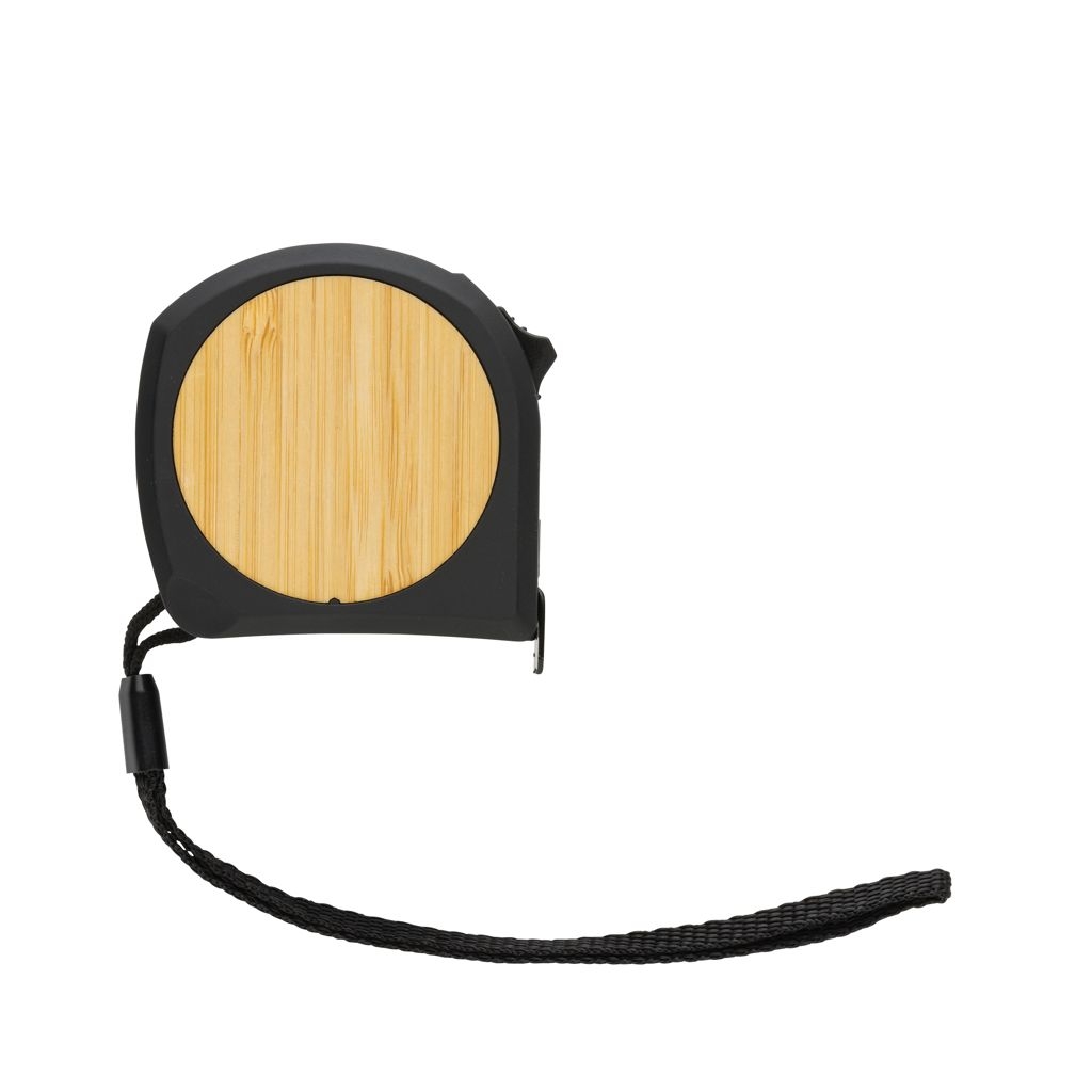 XDP112_19-15m_19mm Massband aus RCS recycelt. Kunststoff _ Bambus_ schwarz