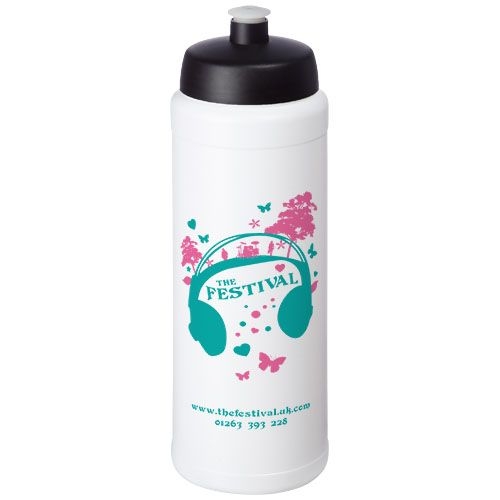 PF210689-1Baseline® Plus grip 750 ml Sportflasche mit Sportdeckel_ weiss_schwarz