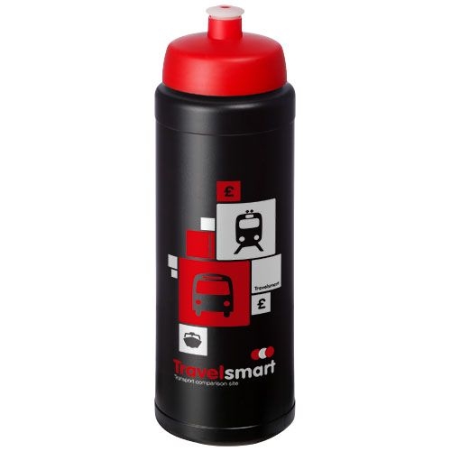 Baseline® Plus grip 750 ml Sportflasche mit Sportdeckel, schwarz,rot