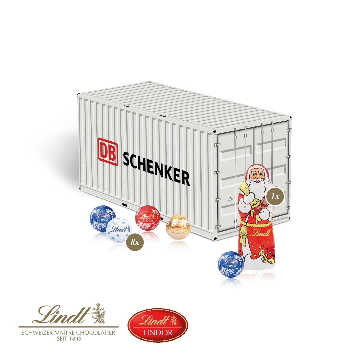 CD955533D Praesent _Container_ mit Lindt Minis und Nikolaus