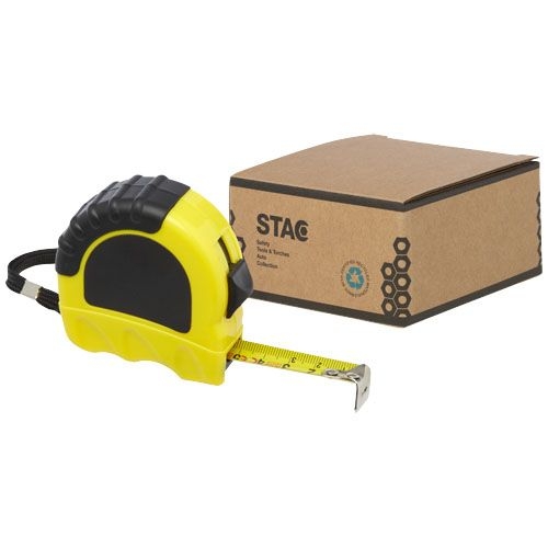 PF104581-1Rule 5 Meter Massband aus recyceltem RCS Kunststoff_ gelb