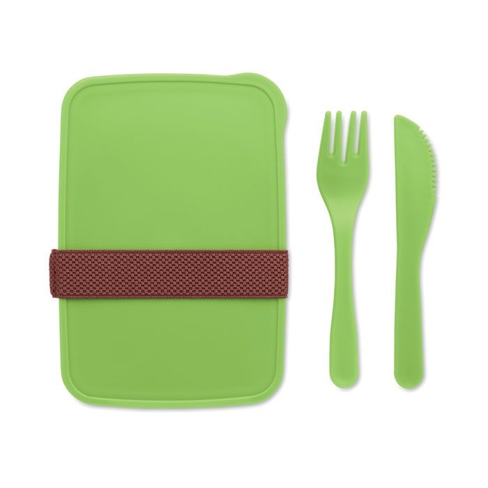 MO6254-48Sunday Lunchbox mit Besteck_ limettengruen