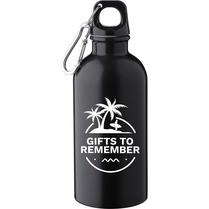 GI1204264-01Einwandige Flasche aus recyceltem Edelstahl _400 ml_ Sable_ schwarz