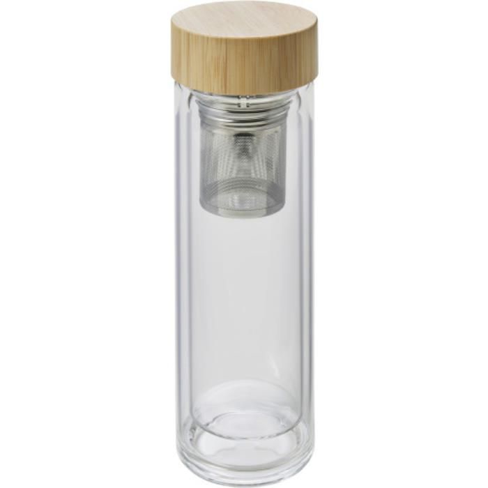 GI9135-11Doppelwandige Glasflasche Vicente_ Braun
