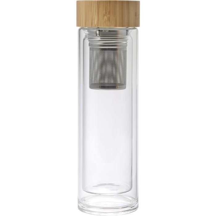 GI9135-11Doppelwandige Glasflasche Vicente_ brown