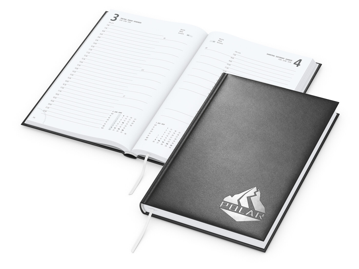 GE0061-SCSTageskalender Advance_ schwarz_ Silberpraegung