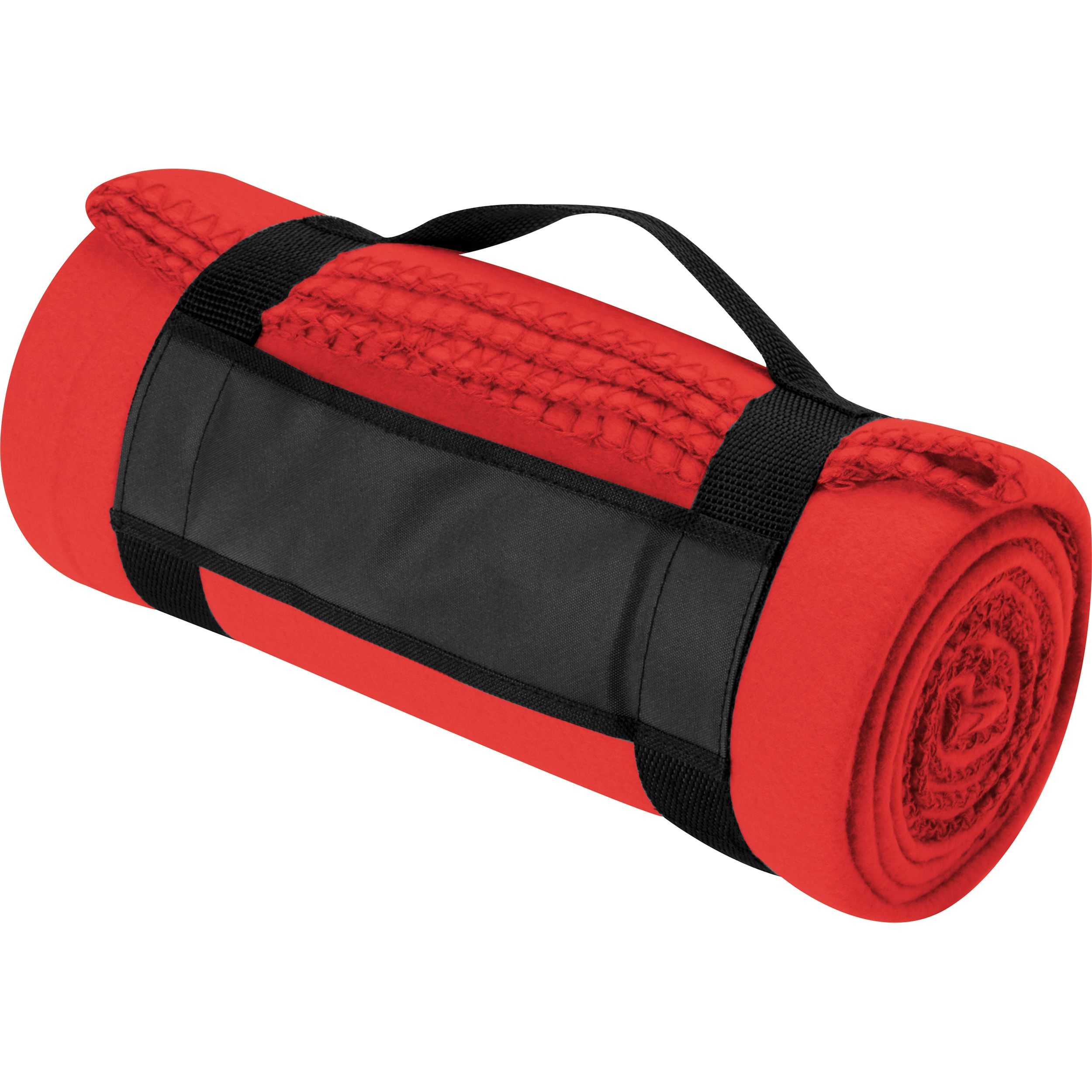 MA66902-05Fleecedecke mit Tragebanderole GIANFRANCO_ rot