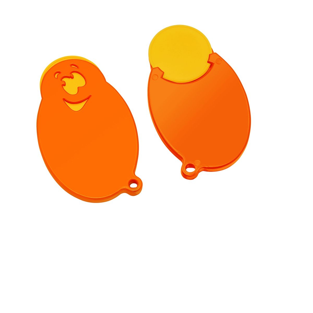 HE7855-4-5Chiphalter mit 1€-Chip _Gesicht_ gelb_ orange