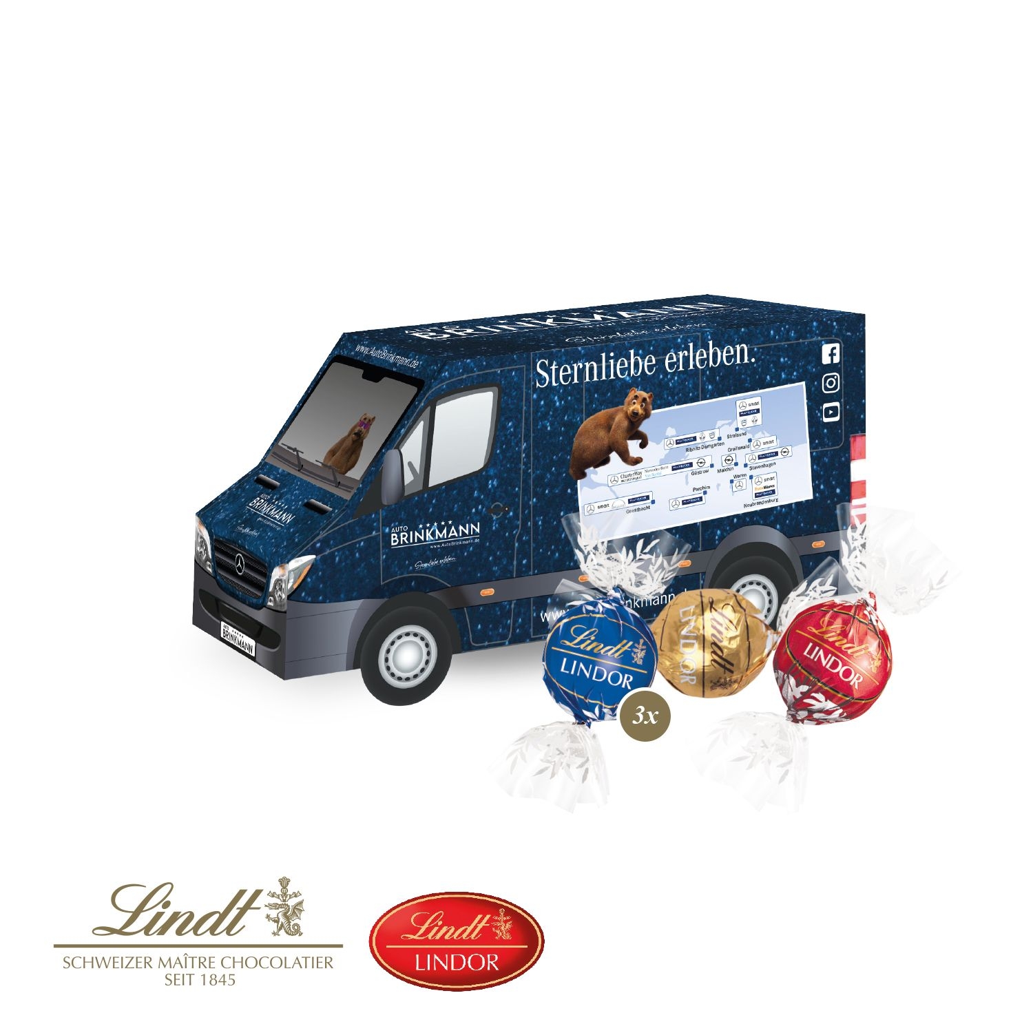 CD955443D Praesent _Transporter_ mit Lindor Pralinés