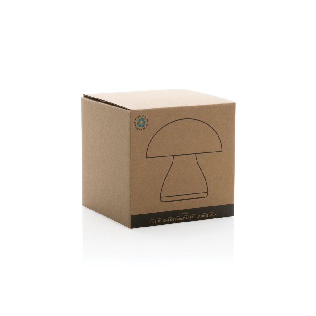 XDP513.74-1Luming wiederaufladbare USB-Tischlampe aus RCS Kunststoff_ schwarz