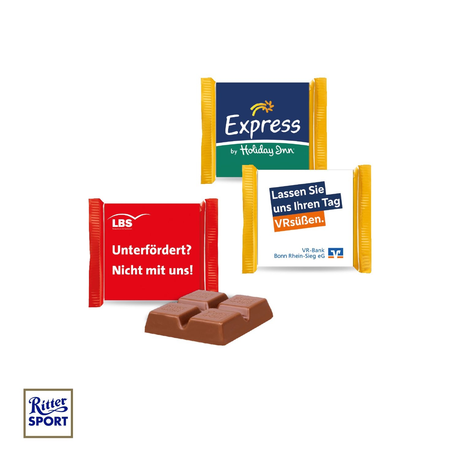 CD91291Ritter SPORT Mini mit Werbebanderole