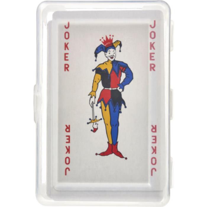 GI8546-08Kartenspiel in transparenter PET Box Victoria_ Rot