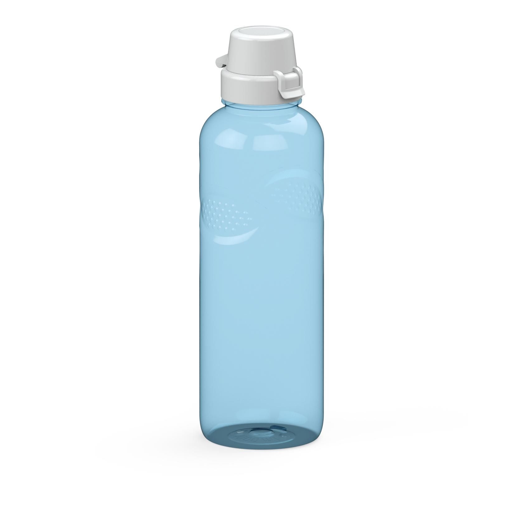 EL01566-3Trinkflasche Carve _School_ 1_0 l_ transparent-blau_ weiss