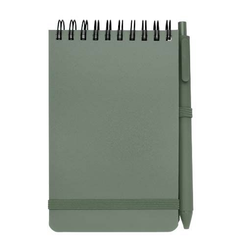 PF107902-2Thalaasa A6 Hardcover Notizbuch aus Ocean Bound Kunststoff mit Kugelschreiber _schwarze Mine_ heath