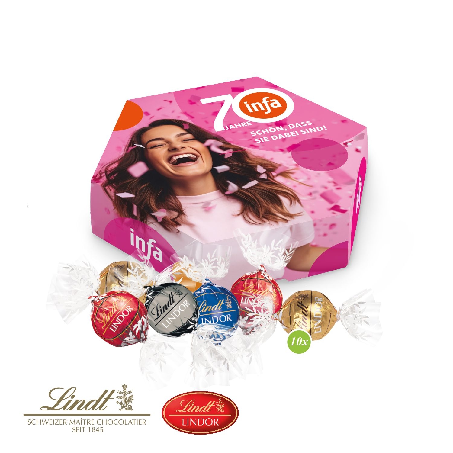 CD91065-01Suesse Praesentbox _Maxi_ mit Lindt Lindor Pralinés_ Lindor Pralines
