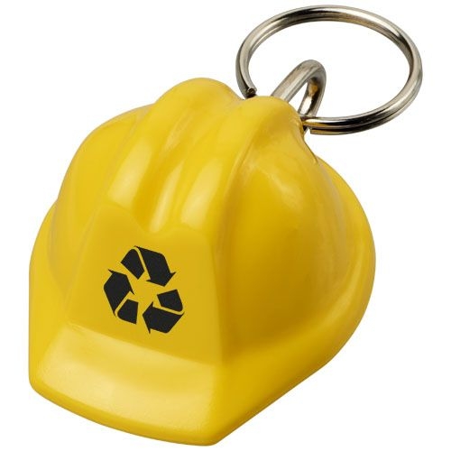 PF210189-1Kolt Schutzhelm Schluesselanhaenger aus recyceltem Material_ gelb