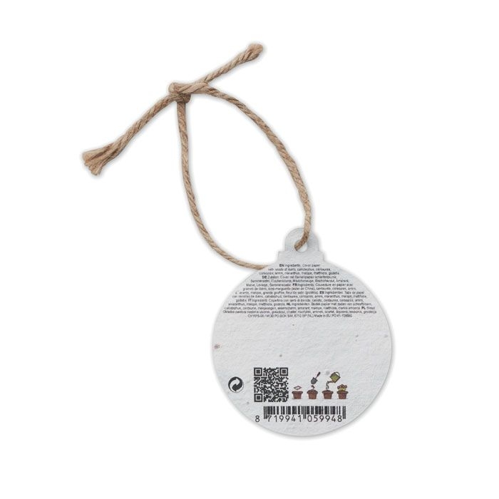CX1515-06Bauseed Weihnachtsschmuck Samenpapier_ weiss
