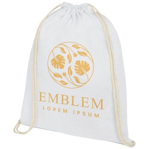 PF120575-1Oregon 140 g_m² Turnbeutel aus Baumwolle 5L_ weiss