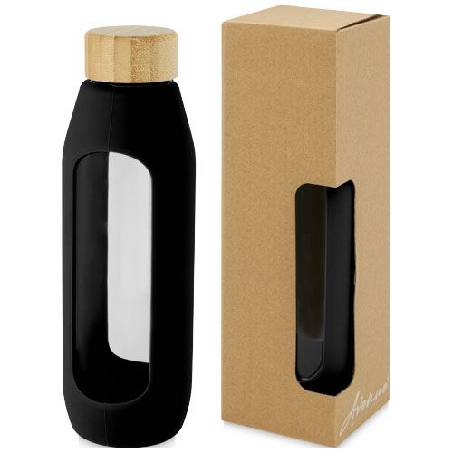 PF100666-4Tidan 600 ml Flasche aus Borosilikatglas mit Silikongriff_ schwarz PF100666-4Tidan 600 ml Flasche aus Borosilikatglas mit Silikongriff_ schwarz