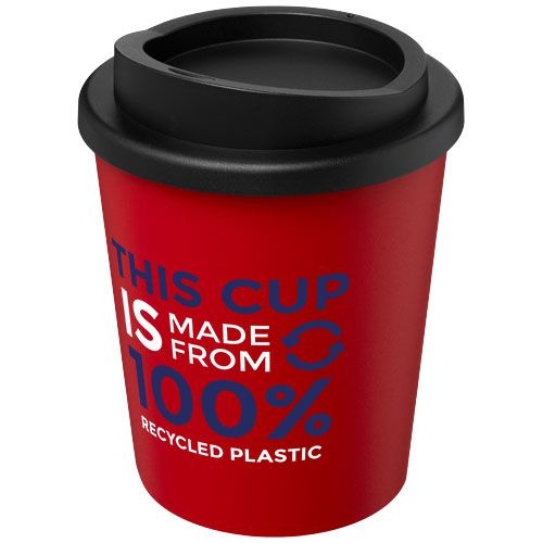 PF210452-2Americano® Espresso 250 ml recycelter Isolierbecher_ rot_schwarz