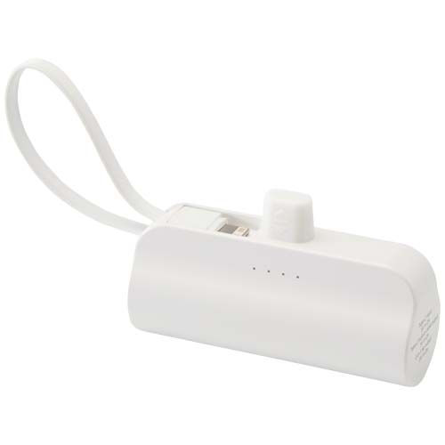 PF124472-1Alnair 10 W 5000 mAh Typ C Powerbank aus recyceltem Kunststoff mit integriertem Klappstaender und 2 i