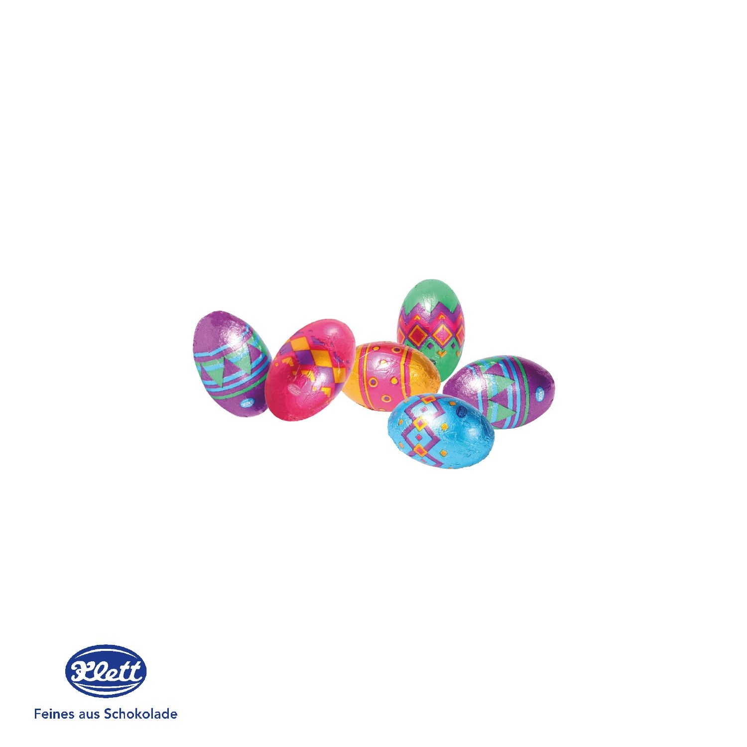 CD94680-013D Praesent Haeschen mit Schokoladeneier von Klett_ Klett Schokoeier