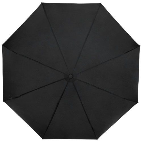PF109145-3Birgit 21'' faltbarer winddichter Regenschirm aus recyceltem PET_ schwarz