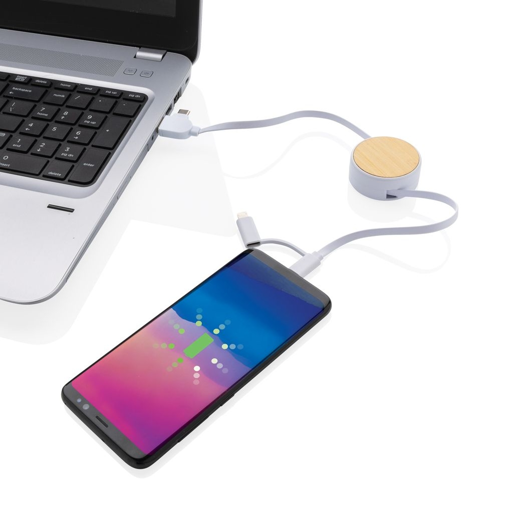 XDP302_37-3Ontario ausziehb. 6-in-1 Kabel aus RCS recyceltem Kunststoff_ weiss